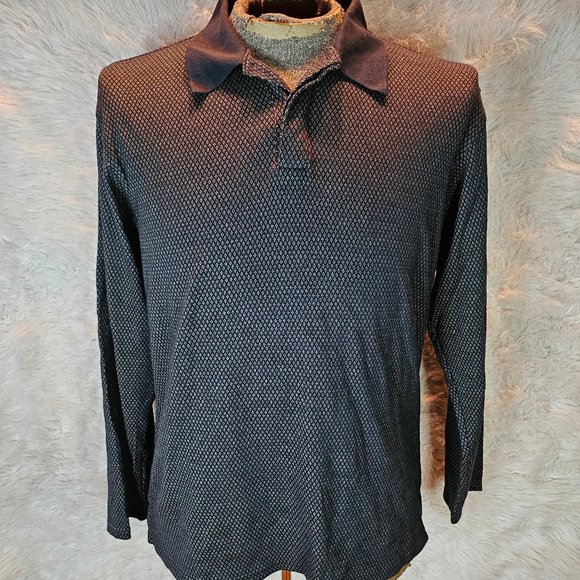 Vintage Pierre Cardin Men's Navy Blue Pull Over Long Sleeves Shirt Size M - Picture 1 of 8